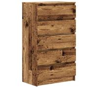 HETFTJN Commode Meuble de Rangement Chiffonnier 5 Tiroirs en Bois d'Ingénierie Armoire de Stockage Verticale pour Entrée Salon Bureau Coloris Vieux Bois 60x36x103 cm