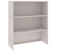 HETFTJN Dessus de Buffet HAMAR Blanc 85x35x100 cm en Pin Massif - Vaisselier Haut 2 Étagères pour Salle à Manger et Cuisine, Rangement pour Vaisselle et Décoration