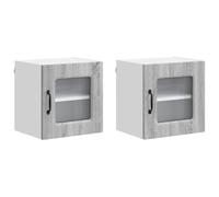 HETFTJN Ensemble de 2 Armoires Murales de Cuisine Kalmar, Meuble de Rangement en Bois d'Ingénierie, Design Moderne et Minimaliste, Gris Sonoma, 40 x 31 x 40 cm