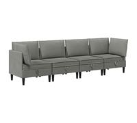 HETFTJN Ensemble de Canapé de Salon 4 Pièces en Tissu Gris Foncé - Mobilier Modulable 2 Canapés d'angle et 2 Canapés du Milieu - Set de Salon Moderne 4 Places pour Séjour