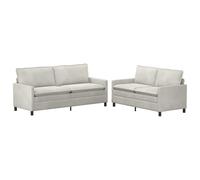 HETFTJN Ensemble de Canapés 2 et 3 Places en Velours Crème, Canapé Moderne pour Salon et Séjour, Structure en Métal et Coussins Double Couche Moelleux, Set de 2 Pièces