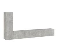 HETFTJN Ensemble de Meuble TV Mural 3 Pièces - Meuble de Salon Suspendu en Bois d'Ingénierie pour Écran Plat - Buffet Média Moderne avec Portes pour Rangement et Gain de Place, Gris Béton