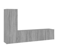 HETFTJN Ensemble de Meubles TV Suspendus 3 Pièces, Meuble de Salon Mural en Bois d'Ingénierie, Rangement Média Sonoma Gris, 2 Modules de 60x30x30 cm et 1 de 30,5x30x90 cm