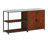 HETFTJN Ensemble de Rangement Cuisine 2 Pièces en Acier Patiné, Meuble de Cuisine Industriel avec Étagères Réglables et Portes, Buffet Moderne pour Vaisselle et Appareils, 180x50x92 cm, Rouillé