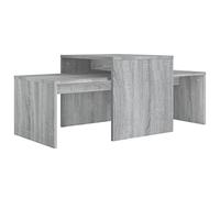 HETFTJN Ensemble Table Basse Gigogne Moderne, Table de Salon en Bois d'Ingénierie, Set de 2 Tables Emboîtables, Coloris Sonoma Gris, 100x48x40 cm pour Décoration Intérieure