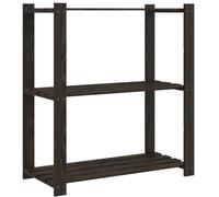 HETFTJN Étagère de Rangement 3 Niveaux en Bois de Pin Massif - Meuble de Rangement Solide, Couleur Noir, 80x38x90 cm, pour Garage, Cuisine, Atelier, Bureau et Maison