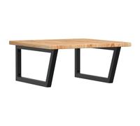 HETFTJN Étagère de Vasque Murale en Bois de Chêne Massif et Acier Noir, Support de Lavabo Suspendu de Salle de Bain, Plan de Travail Flottant 60 x 60 cm, Capacité 100 kg