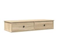 HETFTJN Étagère Murale avec 2 Tiroirs en Bois d'Ingénierie Chêne Sonoma, Table de Chevet Flottante 100 x 37,5 x 19 cm, Console Suspendue Décorative pour Salon et Chambre, Meuble de Rangement Mural