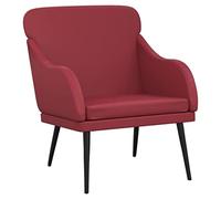 HETFTJN Fauteuil de Salon Bordeaux 63x76x80 cm - Chaise de Relaxation Confortable en Similicuir et Métal - Siège Rembourré Design Chic pour Chambre et Bureau