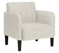 HETFTJN Fauteuil de Salon en Velours Côtelé Crème, Fauteuil Cabriolet avec Accoudoirs en Contreplaqué, Chaise Rembourrée Confortable pour Chambre, Bureau et Réception