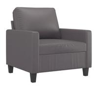 HETFTJN Fauteuil Gris en Similicuir pour Salon et Bureau, Fauteuil Cabriolet Confortable avec Pieds en Métal, Chaise de Salon Design Moderne pour Détente et Lecture, 78 x 77 x 80 cm