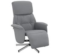 HETFTJN Fauteuil Inclinable Manuel avec Repose-Pieds Pivotant à 360 Degrés Chaise Relax en Tissu Gris Clair pour Salon Bureau et Relaxation après Le Travail Charge Max 110 kg