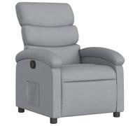 HETFTJN Fauteuil Inclinable Manuel, Chaise de Salon Confortable en Tissu Gris Clair, Siège de Relaxation avec Repose-Pied et Dossier Réglable à 135 Degrés pour Bureau, Max 110kg