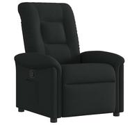 HETFTJN Fauteuil Inclinable Manuel de Relaxation, Fauteuil de Salon en Tissu Noir avec Dossier Réglable 135° et Repose-Pieds, Chaise de Télévision avec Poche Latérale, Max 110 kg