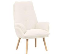 HETFTJN Fauteuil Relax Crème en Tissu Sherpa 69x74x93 cm - Chaise Longue Design Moderne avec Pieds en Bois Massif pour Salon, Chambre et Bureau