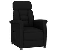 HETFTJN Fauteuil Relax Inclinable de Salon, Fauteuil Moderne en Microfibre Noir avec Cadre en Métal, Chaise Confortable pour Coin Lecture Intérieur, 96,5 x 70,5 x 95 cm