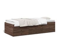HETFTJN Lit de Jour avec tiroirs 100x200 cm, Cadre de lit Banquette 2 en 1 en Bois d'ingénierie, canapé-lit d'appoint pour Salon et Chambre, sans Matelas, chêne Marron