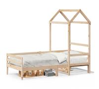 HETFTJN Lit de Jour avec Toit 80x200 cm Cadre de Banquette Lit en Bois de Pin Massif Canapé Lit avec Sommier à Lattes pour Chambre Enfant Salon Lit Cabane sans Matelas