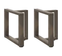 HETFTJN Lot de 2 Pieds de Table Basse en T en Acier Thermolaqué Noir, Pieds de Meuble en Métal 50 x 25 x 42-43 cm avec Niveleurs Réglables pour Table de Salon DIY