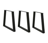 HETFTJN Lot de 3 Pieds de Table à Manger en V Noir 70 x 72-73,3 cm Pieds de Bureau en Acier Thermolaqué avec Niveleurs et Vis pour Table de Cuisine Bureau DIY