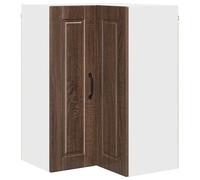 HETFTJN Meuble d'angle de Cuisine Mural en Bois d'ingénierie chêne Brun 57 x 57 x 80 cm, Armoire de Rangement avec 2 Portes et 3 étagères, Placard Suspendu Robuste au Design Moderne