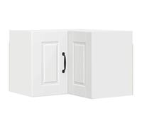 HETFTJN Meuble de Cuisine d'angle Mural Armoire de Rangement Suspendue en Bois d'Ingénierie avec 2 Portes et Étagères Internes Placard pour Vaisselle Blanc 57 x 57 x 40 cm