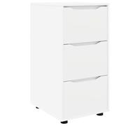 HETFTJN Meuble de Rangement Blanc 40 x 48 x 81 cm, Commode en Bois d'Ingénierie à 3 Tiroirs pour Salon et Bureau, Cabinet Rectangulaire Style Minimaliste avec Hauteur Réglable