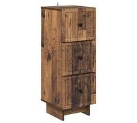 HETFTJN Meuble de Rangement Cabinet à Tiroirs Chiffonnier Vintage Commode Étroite en Bois d'Ingénierie pour Salon Entrée et Bureau Coloris Bois Ancien 33 x 34,5 x 90 cm