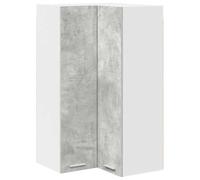 HETFTJN Meuble Haut d'angle de Cuisine, Armoire Suspendue 2 Portes, Placard de Rangement Moderne, Bois d'ingénierie, Gris béton et Blanc, 57 x 57 x 100 cm