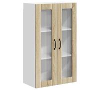 HETFTJN Meuble Haut de Cuisine Lucca - Armoire Murale de Rangement en Bois d'Ingénierie avec 2 Portes, Placard Suspendu pour Cuisine Moderne, Coloris Chêne Sonoma, 60 x 31 x 100 cm