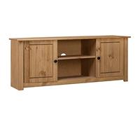 HETFTJN Meuble TV en Bois de Pin Massif Gamme Panama 120x40x50 cm, Buffet Bas de Salon Rustique avec 2 Portes et 2 Compartiments Ouverts, Meuble Télévision Rétro et Robuste