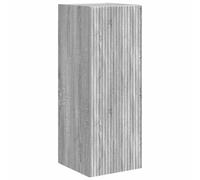 HETFTJN Meuble TV Mural Gris Sonoma 30 x 31 x 80 cm, Meuble de Salon Suspendu en Bois d'Ingénierie, Colonne Murale de Rangement avec Porte Charnière Pivotante et Étagères