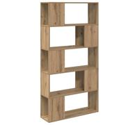 HETFTJN Meuble TV Mural Marron 80 x 24 x 156 cm, Meuble Télévision en Bois d'Ingénierie avec 4 Étagères de Rangement, Bibliothèque de Salon Suspendue Moderne Gain de Place