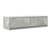 HETFTJN Meuble TV Mural Suspendu 100 cm en Bois d'Ingénierie, Cabinet de Salon Moderne avec 2 Tiroirs de Rangement, Design Gain de Place, Décoration Contemporaine, Gris Béton