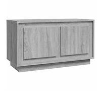 HETFTJN Meuble TV Sonoma Gris 80x35x45 cm en Bois d'Ingénierie, Table de Télévision Basse avec Portes et Grand Rangement pour Salon, Banc de Multimédia Moderne pour Petit Espace