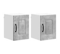 HETFTJN Panneau de Lave-Vaisselle avec Stockage Kalmar, Lot de 2 Armoires Murales de Cuisine en Bois d'Ingénierie, Meuble de Rangement Moderne et Épuré, 30x31x40 cm, Gris Béton
