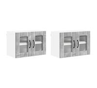 HETFTJN Panneau de Lave-Vaisselle Lucca 2 pcs Gris béton, Façade de Cuisine en Bois d'ingénierie, Design Moderne, Dimensions 60 x 31 x 40 cm, Agencement intérieur