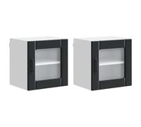 HETFTJN Panneau de Lave-Vaisselle Lucca 2 pcs Noir, Façade en Bois d'Ingénierie pour Meuble de Cuisine Moderne, Habillage Robuste et Chic, 40 x 31 x 40 cm, Usage Intérieur