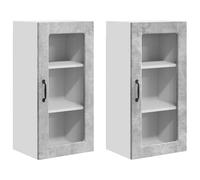 HETFTJN Panneau de Lave-Vaisselle Lucca 2 Pièces en Bois d'Ingénierie, Façade de Cuisine Moderne pour Habillage d'Électroménager, Coloris Gris Béton, Dimensions 40 x 31 x 80 cm