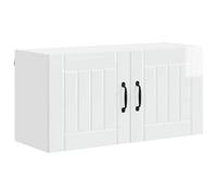 HETFTJN Panneau de Lave-Vaisselle Lucca, Façade de Cuisine en Bois d'ingénierie, Meuble Mural Cuisine au Design Moderne, Finition Blanc Brillant, 80 x 31 x 40 cm