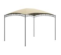 HETFTJN Pavillon de Jardin 3x4 m Tonnelle Extérieure avec Cadre en Acier Robuste et Toit en Polyester 180 g/m² Belvédère Élégant pour Barbecue Pique-Nique et Fêtes Couleur Crème