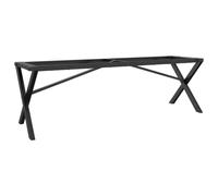 HETFTJN Pieds de Table Basse Cadre en X 140x30x43 cm, Piétement en Acier Enduit de Poudre Noir pour Table de Salon de Style Industriel DIY, Support Robuste Pré-percé