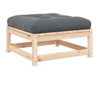 HETFTJN Repose-Pied de Jardin avec Coussin Anthracite Pouf Modulaire en Bois de Pin Massif Tabouret Bas Extérieur Palette pour Salon de Terrasse Balcon et Cour 70x70x30 cm