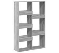 HETFTJN Séparateur de Pièce 7 Étagères, Bibliothèque Moderne, Meuble de Rangement Ouvert, Bois d'Ingénierie Sonoma Gris, 100x33x155,5 cm