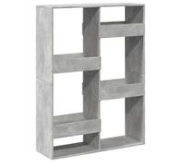 HETFTJN Séparateur de Pièce, Bibliothèque Étagère de Rangement avec 6 Compartiments, Meuble Séparation Salon, Bois d'Ingénierie, Gris Béton, 100 x 33 x 135 cm