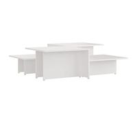 HETFTJN Set de 2 Tables Basses, Table d'Appoint en Bois d'Ingénierie, Blanc Mat, Dimensions 111,5 x 50 x 33 cm, Mobilier Moderne pour Salon et Espace Détente