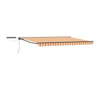HETFTJN Store Banne Motorisé avec Commande à Distance Auvent Rétractable Semi-Cassette Cadre en Aluminium et Acier pour Terrasse et Jardin Jaune Orange Anthracite 4 x 3 m