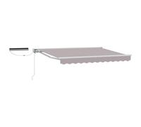 HETFTJN Store banne rétractable 3 x 2,5 m, auvent de terrasse motorisé avec télécommande et manivelle, Design Semi-Coffre, Structure en Aluminium, Coloris Gris Clair et Blanc