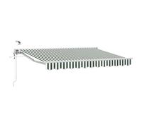 HETFTJN Store banne rétractable 3 x 2,5 m - Auvent extérieur avec télécommande et manivelle - Structure Robuste en Aluminium et Acier - Fixation Murale - Coloris Vert et Blanc