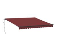 HETFTJN Store banne rétractable 400x350 cm, auvent de terrasse Automatique avec télécommande et manivelle, Structure Aluminium Anthracite et Toile Bordeaux